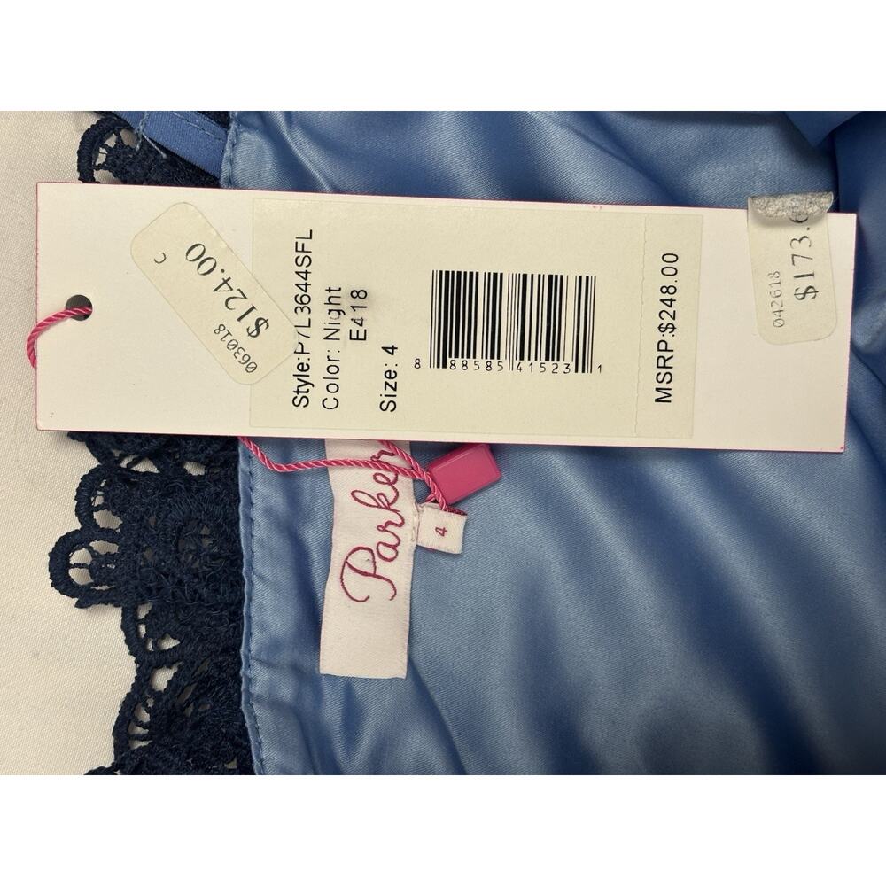 NWT Parker Irma Lace Cold Shoulder Mini-Dress Dark Blue Size 4 Retail $248 - Picture 5 of 9
